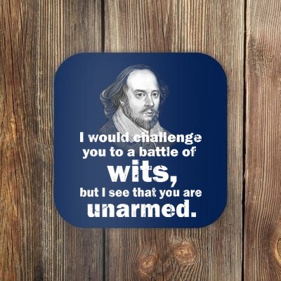 William Shakespeare Wits Quote Coaster