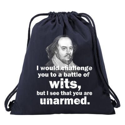 William Shakespeare Wits Quote Drawstring Bag