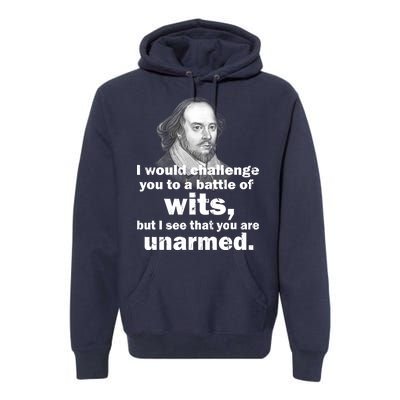 William Shakespeare Wits Quote Premium Hoodie