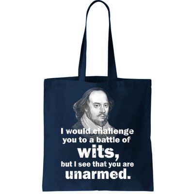 William Shakespeare Wits Quote Tote Bag