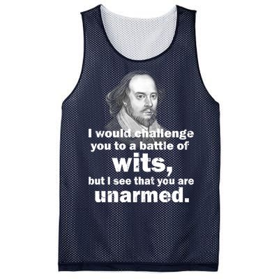 William Shakespeare Wits Quote Mesh Reversible Basketball Jersey Tank