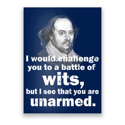 William Shakespeare Wits Quote Poster