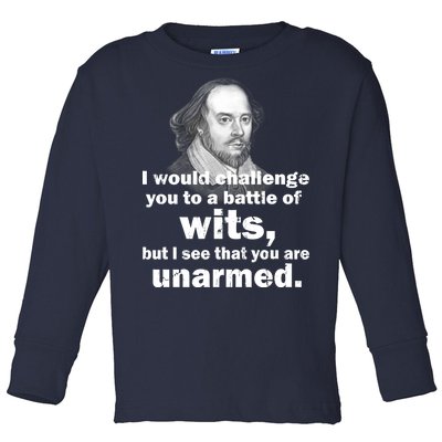 William Shakespeare Wits Quote Toddler Long Sleeve Shirt