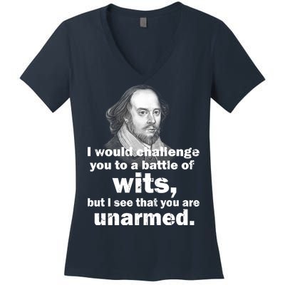 William Shakespeare Wits Quote Women's V-Neck T-Shirt