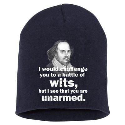 William Shakespeare Wits Quote Short Acrylic Beanie