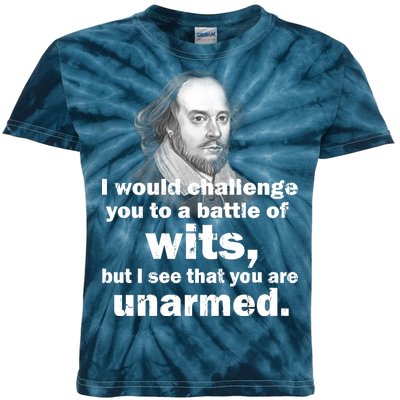 William Shakespeare Wits Quote Kids Tie-Dye T-Shirt