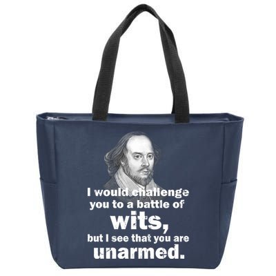 William Shakespeare Wits Quote Zip Tote Bag