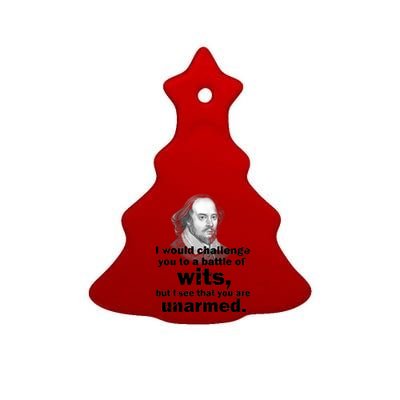 William Shakespeare Wits Quote Ceramic Tree Ornament