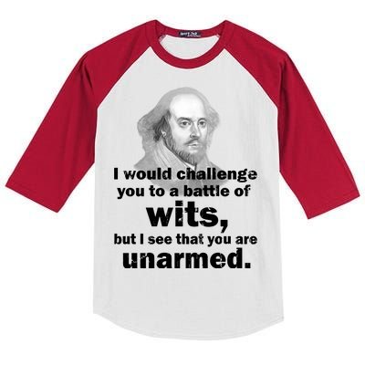 William Shakespeare Wits Quote Kids Colorblock Raglan Jersey