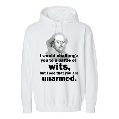 William Shakespeare Wits Quote Garment-Dyed Fleece Hoodie