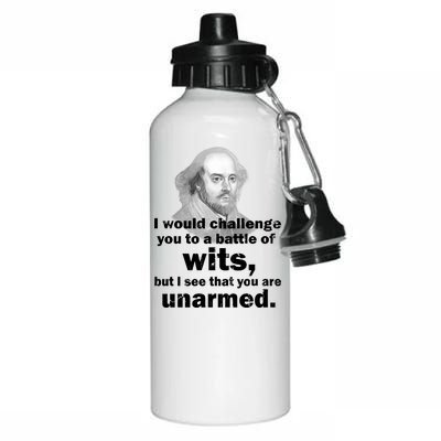 William Shakespeare Wits Quote Aluminum Water Bottle