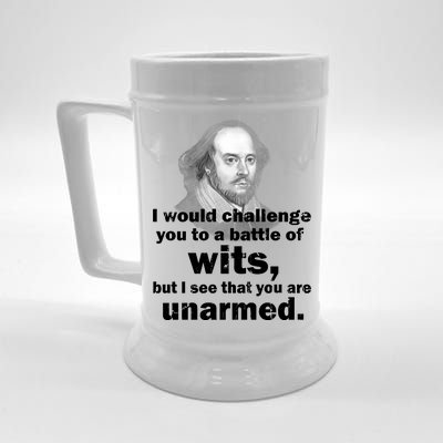 William Shakespeare Wits Quote Beer Stein