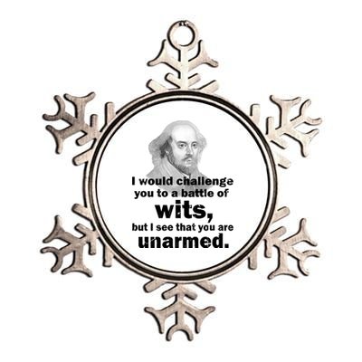 William Shakespeare Wits Quote Metallic Star Ornament