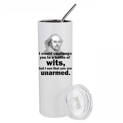 William Shakespeare Wits Quote Stainless Steel Tumbler