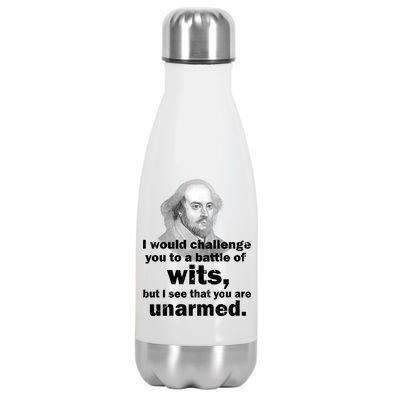 William Shakespeare Wits Quote Stainless Steel Insulated Water Bottle