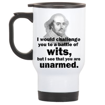 William Shakespeare Wits Quote Stainless Steel Travel Mug