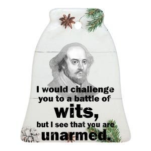 William Shakespeare Wits Quote Ceramic Bell Ornament