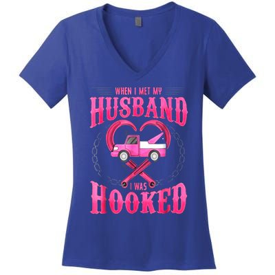 When I Met My Husband I Was Hooked Gift Women's V-Neck T-Shirt