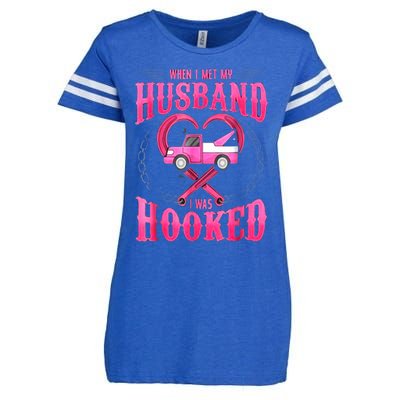 When I Met My Husband I Was Hooked Gift Enza Ladies Jersey Football T-Shirt