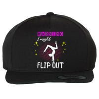 Warning I Might Flip Out Funny Gymnast Cheerleading Wool Snapback Cap