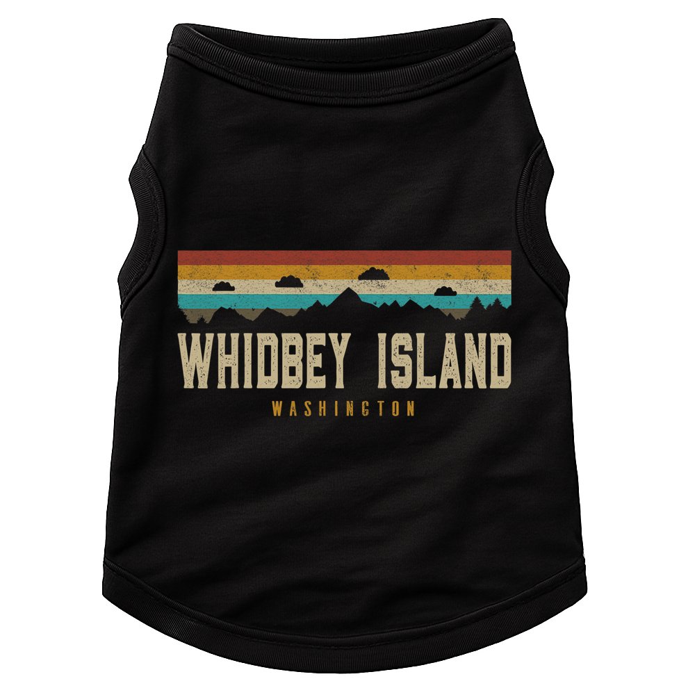 Whidbey Island Mountains Washington Hiking Outdoors Retro Doggie Tank