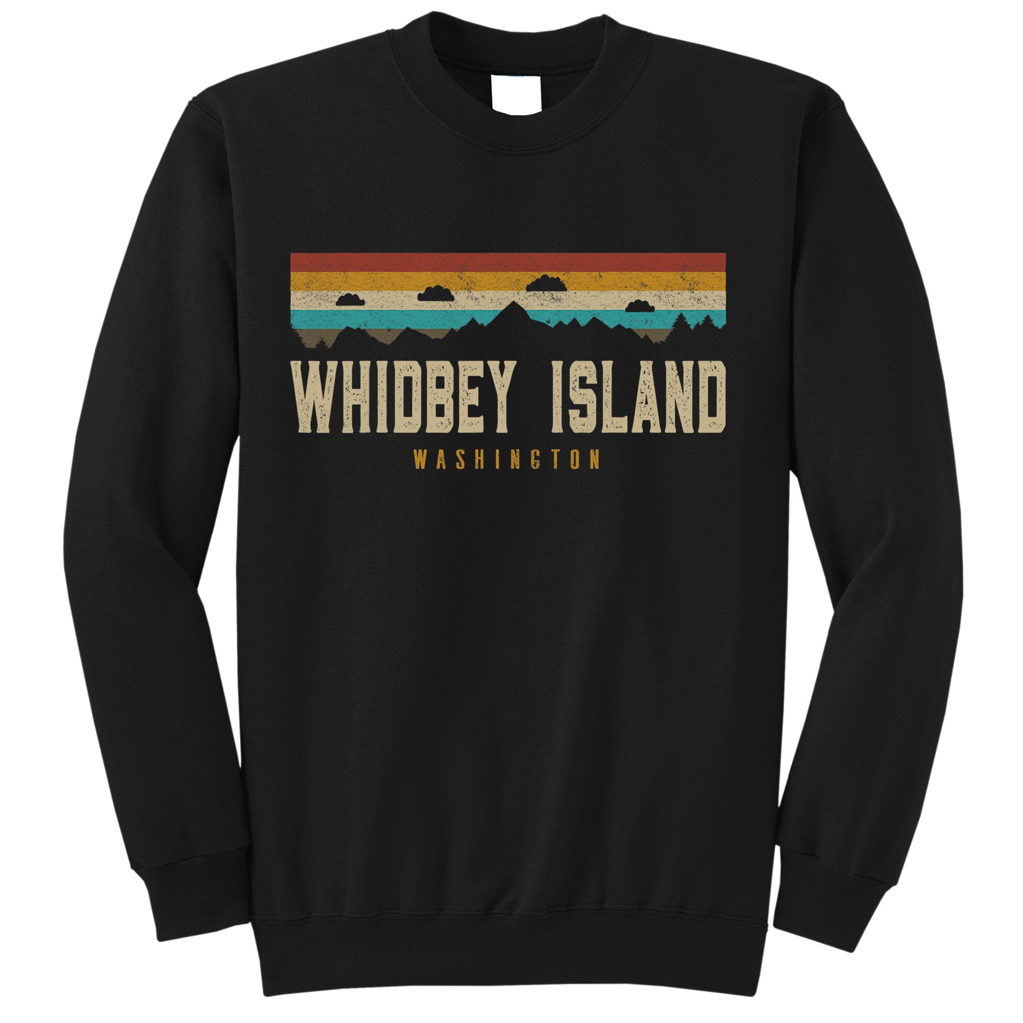 Whidbey Island Mountains Washington Hiking Outdoors Retro Sweatshirt
