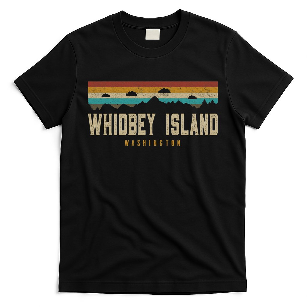 Whidbey Island Mountains Washington Hiking Outdoors Retro T-Shirt