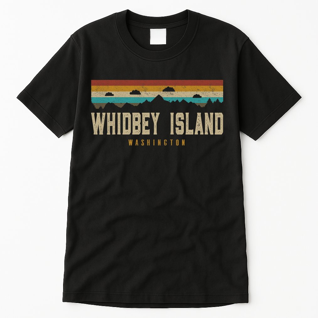 Whidbey Island Mountains Washington Hiking Outdoors Retro Tall T-Shirt