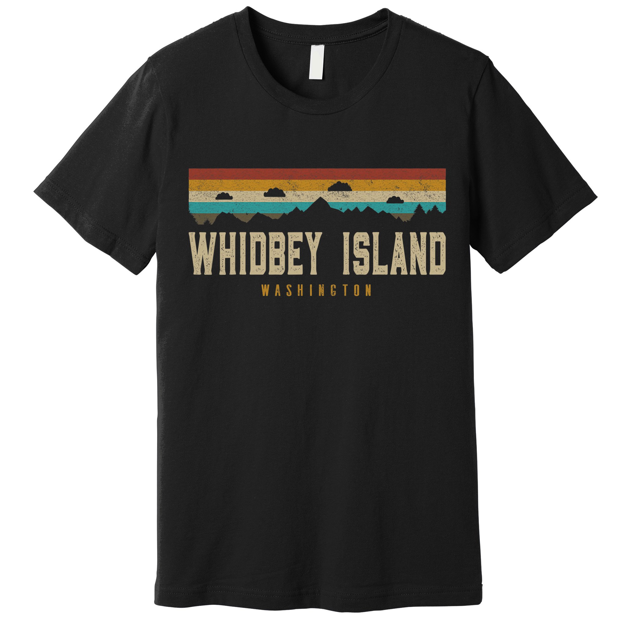 Whidbey Island Mountains Washington Hiking Outdoors Retro Premium T-Shirt