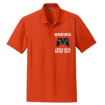 Warning I Make Rage Quit Funny Gamer Cool Gift Dry Zone Grid Polo