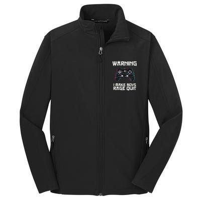 Warning I Make Rage Quit Funny Gamer Cool Gift Core Soft Shell Jacket