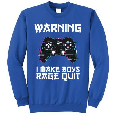 Warning I Make Rage Quit Funny Gamer Cool Gift Sweatshirt