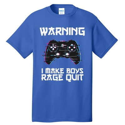 Warning I Make Rage Quit Funny Gamer Cool Gift Tall T-Shirt