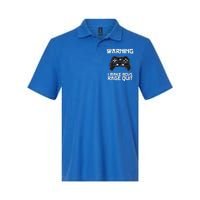 Warning I Make Rage Quit Funny Gamer Cool Gift Softstyle Adult Sport Polo