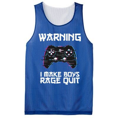 Warning I Make Rage Quit Funny Gamer Cool Gift Mesh Reversible Basketball Jersey Tank