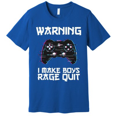 Warning I Make Rage Quit Funny Gamer Cool Gift Premium T-Shirt