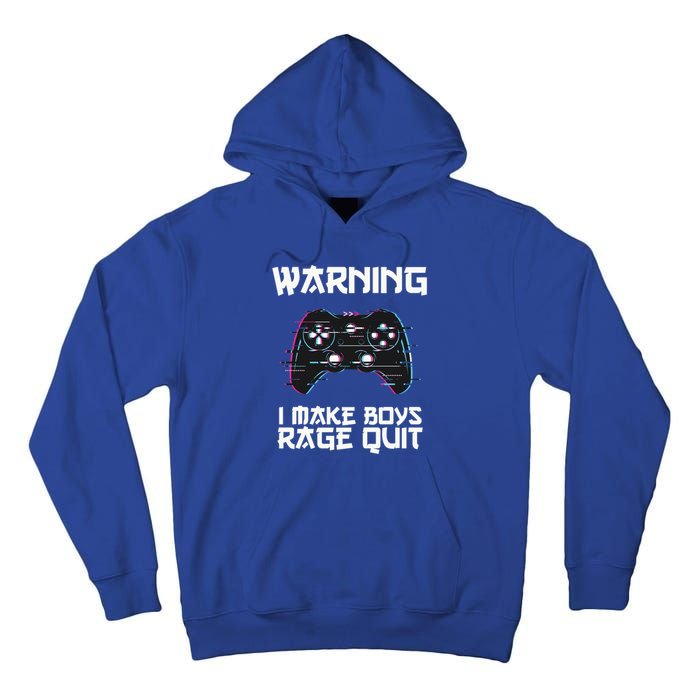 Warning I Make Rage Quit Funny Gamer Cool Gift Tall Hoodie