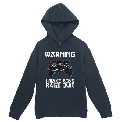 Warning I Make Rage Quit Funny Gamer Cool Gift Urban Pullover Hoodie