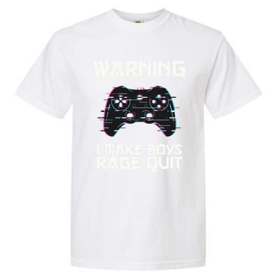 Warning I Make Rage Quit Funny Gamer Cool Gift Garment-Dyed Heavyweight T-Shirt