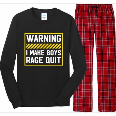 Warning I Make Rage Quit Gaming Gamer Games Cool Gift Long Sleeve Pajama Set