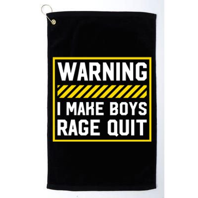 Warning I Make Rage Quit Gaming Gamer Games Cool Gift Platinum Collection Golf Towel