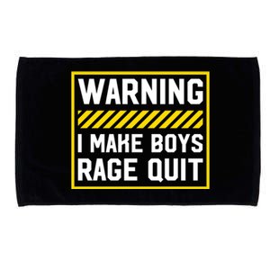 Warning I Make Rage Quit Gaming Gamer Games Cool Gift Microfiber Hand Towel