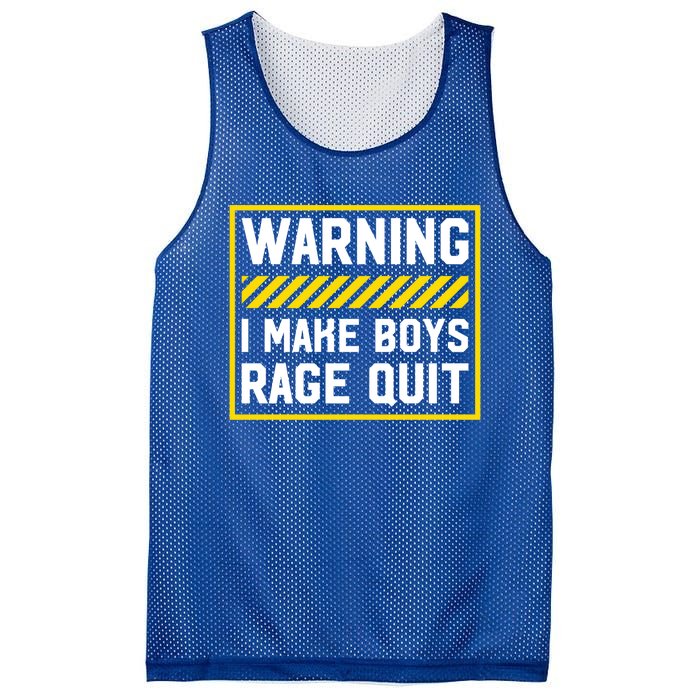 Warning I Make Rage Quit Gaming Gamer Games Cool Gift Mesh Reversible Basketball Jersey Tank