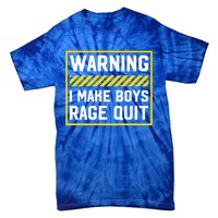 Warning I Make Rage Quit Gaming Gamer Games Cool Gift Tie-Dye T-Shirt