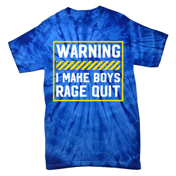 Warning I Make Rage Quit Gaming Gamer Games Cool Gift Tie-Dye T-Shirt