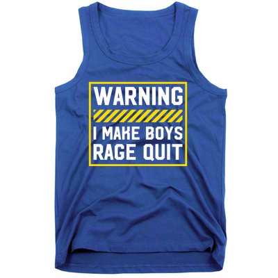 Warning I Make Rage Quit Gaming Gamer Games Cool Gift Tank Top