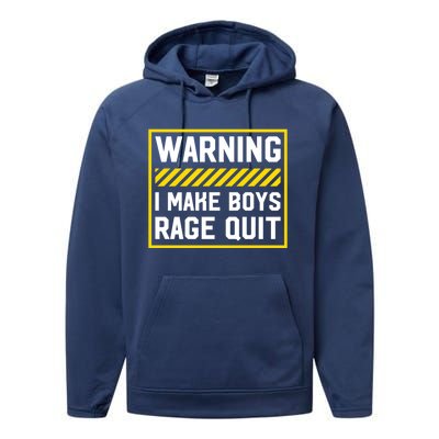 Warning I Make Rage Quit Gaming Gamer Games Cool Gift Performance Fleece Hoodie