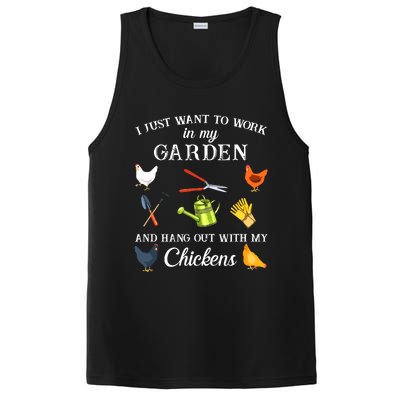 Work In My Garden Hangout With My Chickens Funny Gardening PosiCharge Competitor Tank