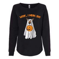 Woof I Mean Boo German Shepherd Dog Ghost Funny Halloween Raglan Baseball Tee Womens California Wash Sweatshirt