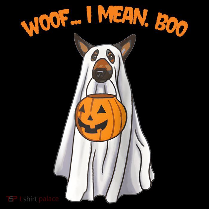 Woof I Mean Boo German Shepherd Dog Ghost Funny Halloween Raglan Baseball Tee Baby Bodysuit